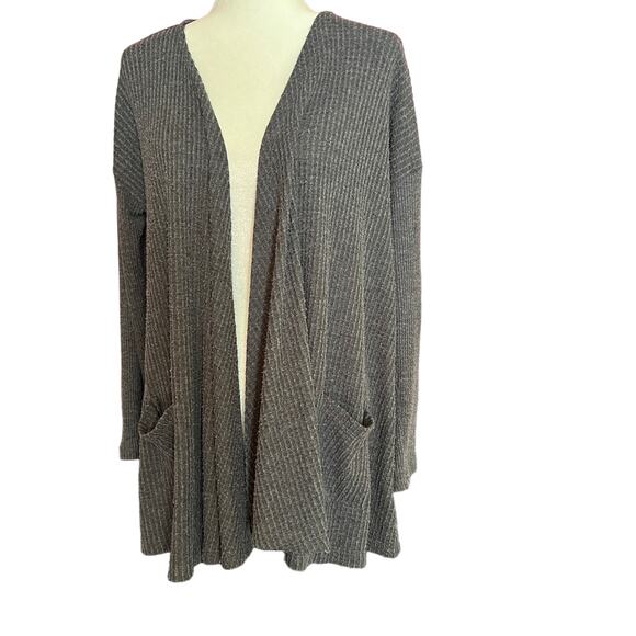 American Eagle Outfitters Gray Cardigan Pockets Womens Sz L - Picture 1 of 7